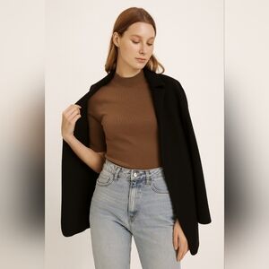 3/$20! OAK + FORT - Mock Neck Sweater - Coffee Brown Colour